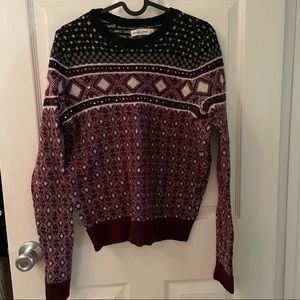 Abercrombie & Fitch Maroon Fairisle Sweater